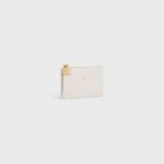 ZIPPED CARD HOLDER TRIOMPHE CHARMS IN GRAINED CALFSKIN RICE - Image 2